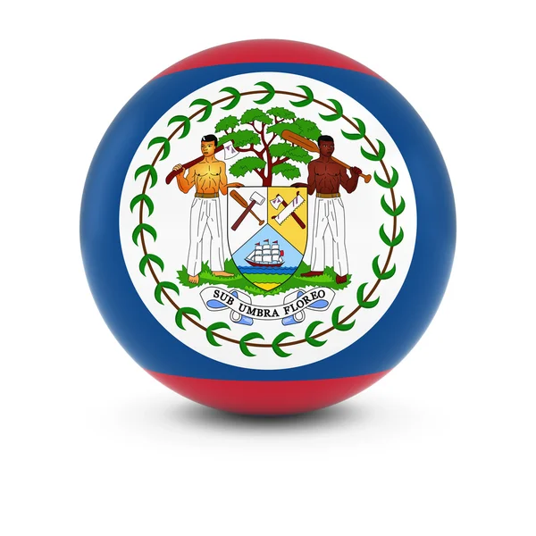 Belizean flaga Ball - Flaga Belize na na białym tle Kula — Zdjęcie stockowe