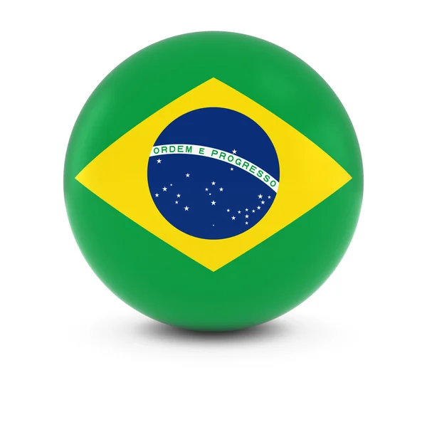 Bola de Bandeira Brasileira - Bandeira do Brasil na Esfera Isolada — Fotografia de Stock