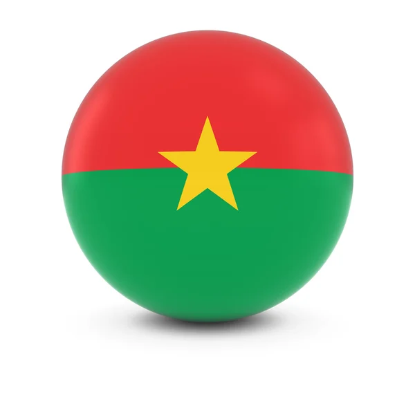 Burkinabe Bandeira Bola - Bandeira de Burkina Faso na Esfera Isolada — Fotografia de Stock