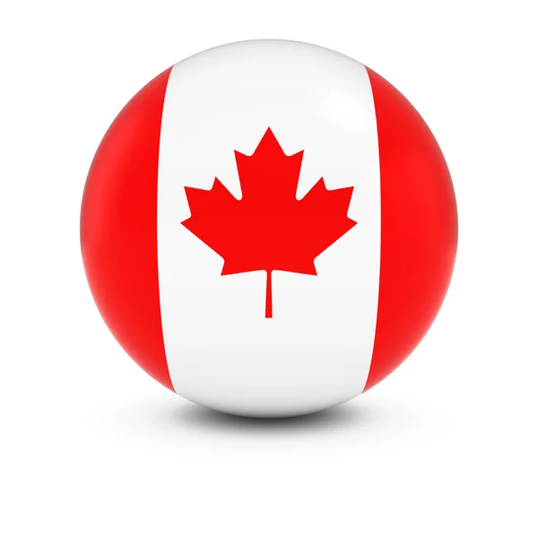 Καναδική σημαία μπάλα - σημαία του Καναδά σε απομονωμένες σφαίρα — Φωτογραφία Αρχείου