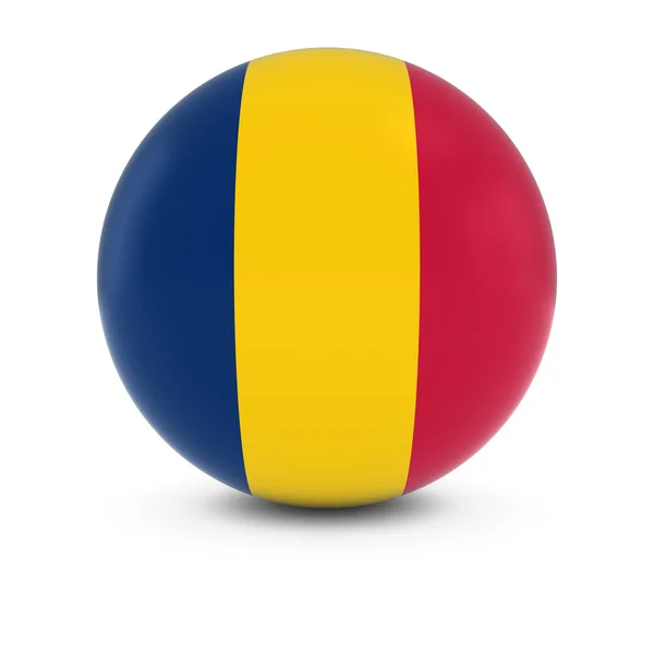 Bola de Bandera de Chad - Bandera de Chad en Esfera Aislada — Foto de Stock