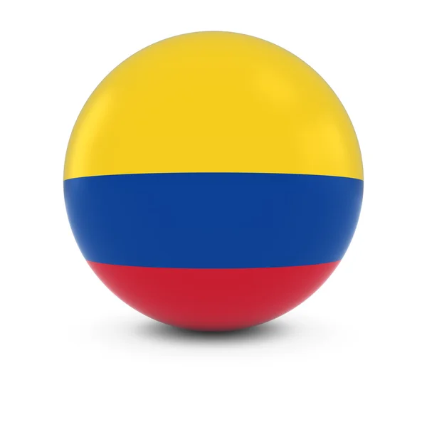 Kolumbijská vlajka Ball - vlajka Kolumbie na izolovanou sféru — Stock fotografie