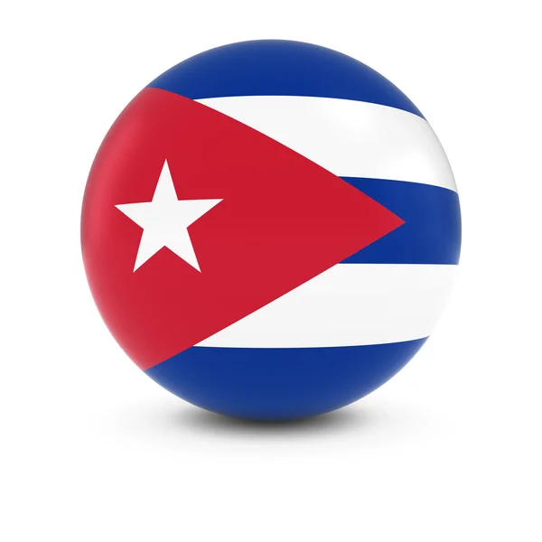 Baile de Bandeira Cubana Bandeira de Cuba na Esfera Isolada — Fotografia de Stock