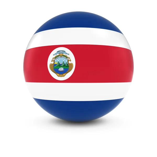 Bandiera Costa Rica - Bandiera della Costa Rica su Sfera Isolata — Foto Stock