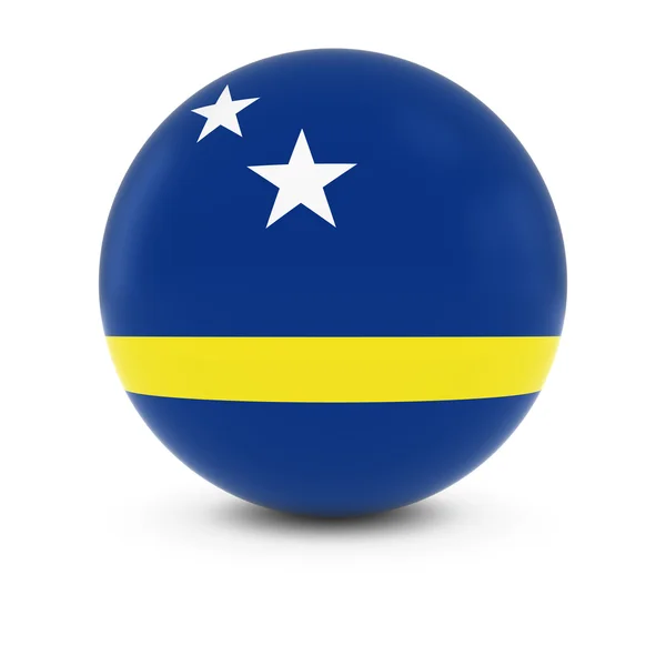 Bola de Bandeira Curacaoana - Bandeira de Curaçao na Esfera Isolada — Fotografia de Stock