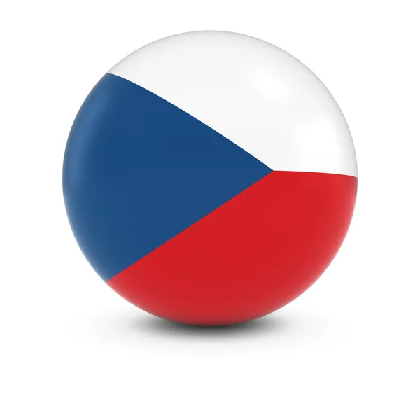 Czech Flag Ball - Flag of the Czech Republic on Isolated Sphere — Stock Photo, Image