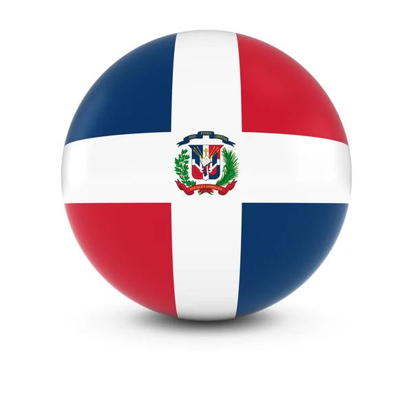 Flaga Dominikany Ball - flaga Dominikany na na białym tle Kula — Zdjęcie stockowe