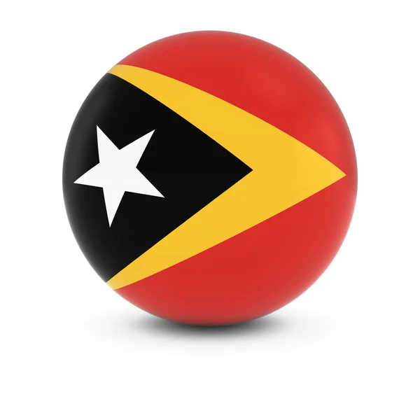 Oost-Timorezen vlag bal - vlag van Oost-Timor op geïsoleerde bol — Stockfoto