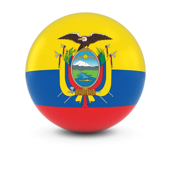 Bandiera Ecuadoriana - Bandiera dell'Ecuador su Sfera Isolata — Foto Stock