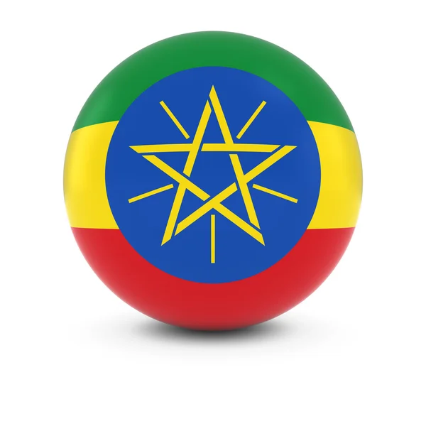 Bola de bandeira etíope - Bandeira da Etiópia na esfera isolada — Fotografia de Stock