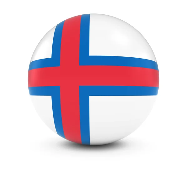 Faerština vlajka Ball - Vlajka Faerských ostrovů o izolovanou sféru — Stock fotografie
