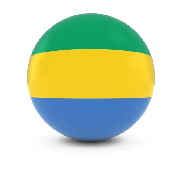 Bola de Bandeira Gabonesa - Bandeira do Gabão na Esfera Isolada — Fotografia de Stock
