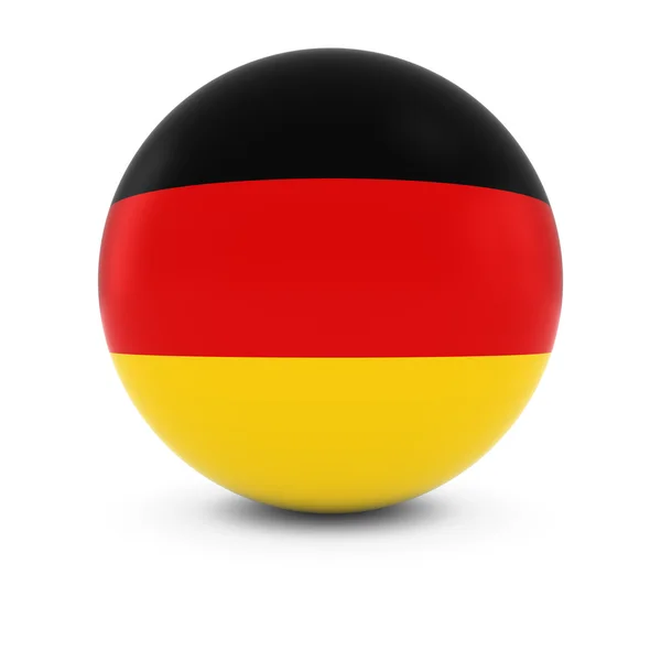 Deutscher Fahnenball - Fahne Deutschlands auf isolierter Sphäre — Stockfoto