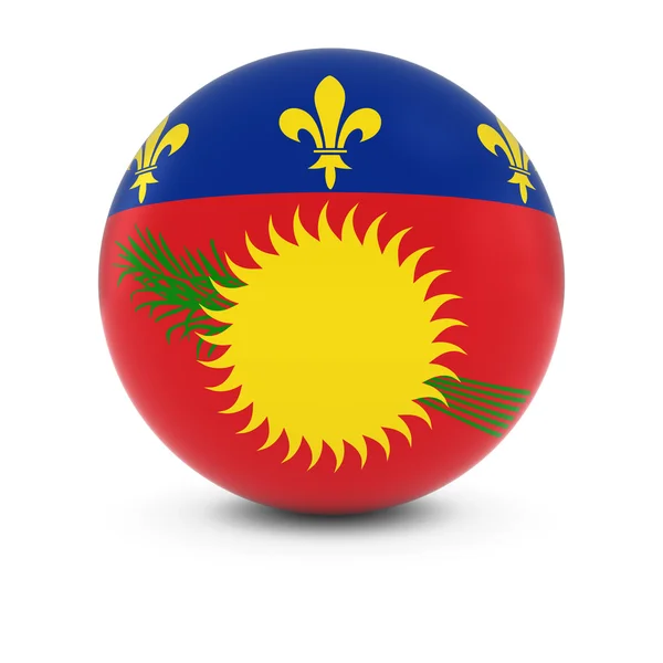 Guadeloupe Flaggenball - Flagge Guadeloupes auf isolierter Sphäre — Stockfoto