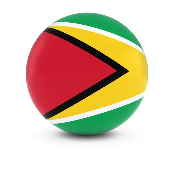 Guyanai zászló Ball - a elszigetelt Guyana zászlaja — Stock Fotó