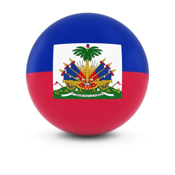 Haitian Flag Ball - Flag of Haiti on Isolated Sphere — Stock Photo, Image