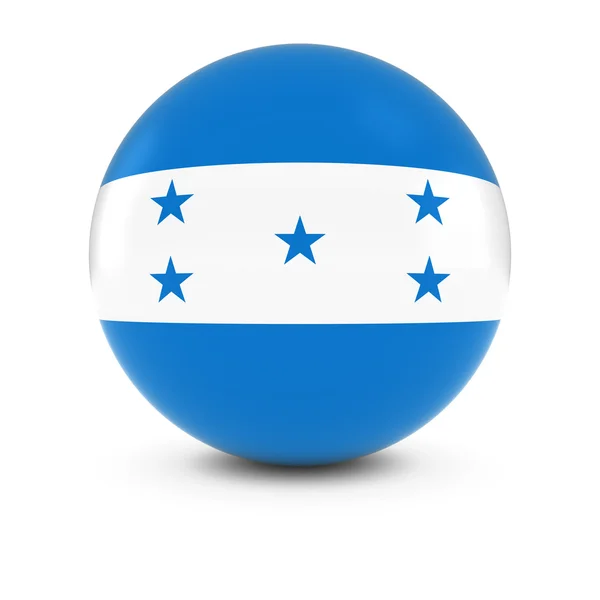 Flaga Hondurasu Ball - flaga Hondurasu na na białym tle Kula — Zdjęcie stockowe