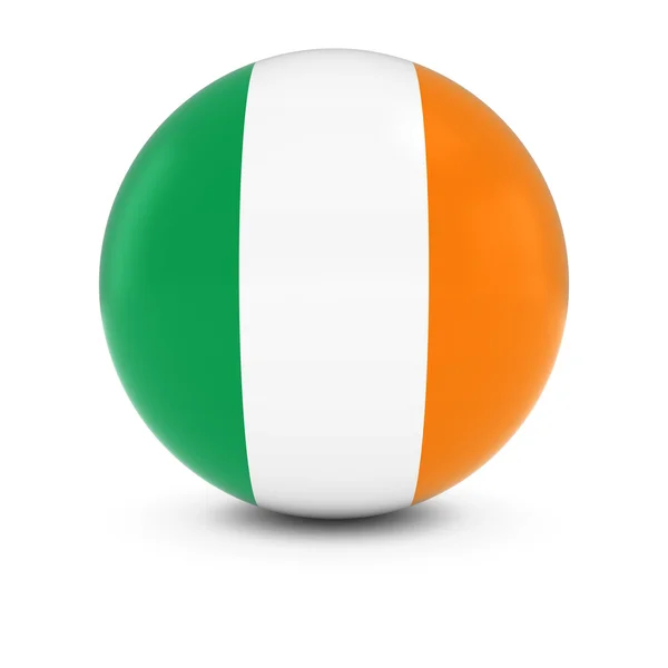 Irish Flag Ball - Bandeira da Irlanda na Esfera Isolada — Fotografia de Stock