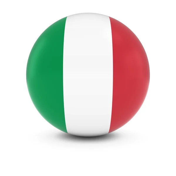 Bola de bandeira italiana - Bandeira da Itália na Esfera Isolada — Fotografia de Stock