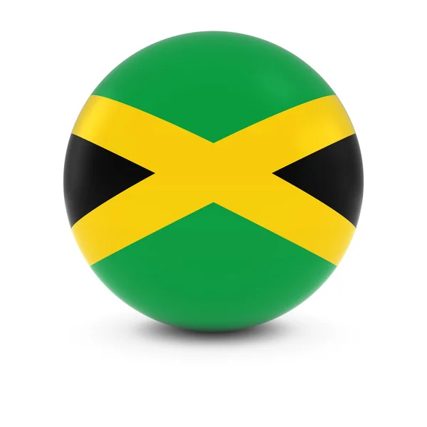 Jamaicaanse vlag bal - vlag van Jamaica op geïsoleerde bol — Stockfoto