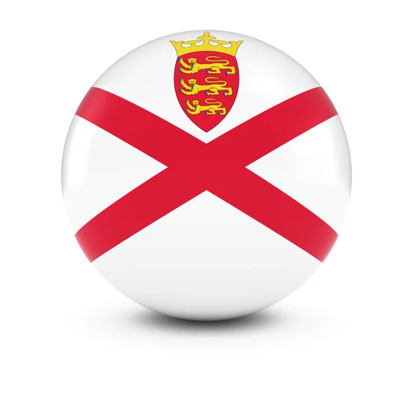 Jersey Flag Ball - Bandiera del Jersey su sfera isolata — Foto Stock