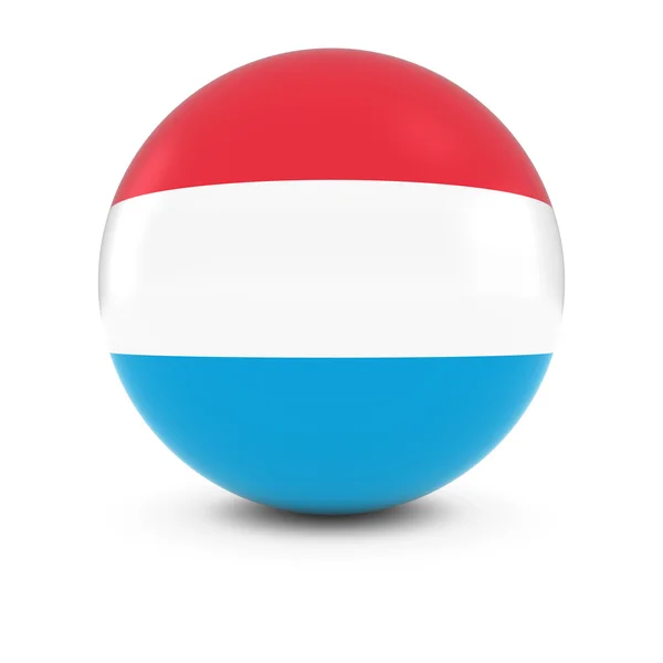 Bola de Bandera de Luxemburgo - Bandera de Luxemburgo en Esfera Aislada —  Fotos de Stock