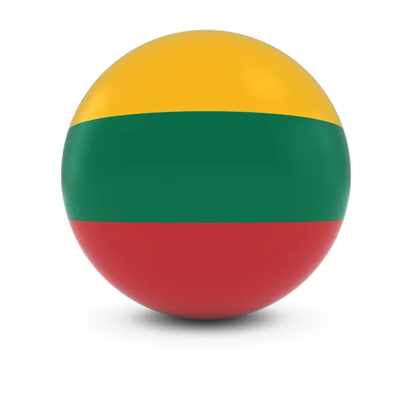 Balle du drapeau lituanien - Drapeau de Lituanie sur une sphère isolée — Photo