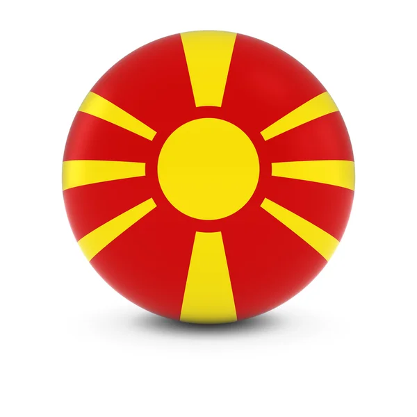 Baile de Bandera de Macedonia - Bandera de Macedonia en Esfera Aislada — Foto de Stock