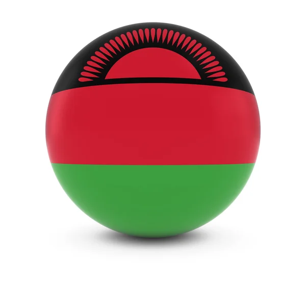 Malawischer Fahnenball - Flagge Malawis auf isolierter Sphäre — Stockfoto