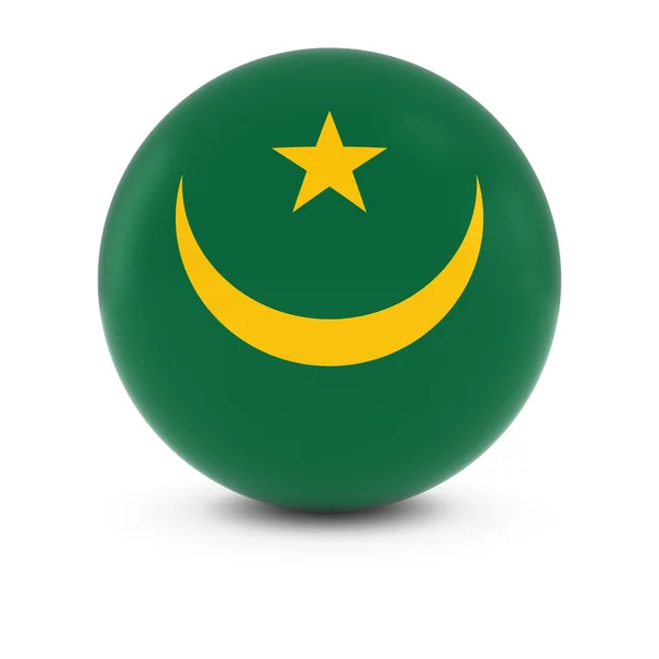 Bola de Bandera de Mauritania - Bandera de Mauritania en Esfera Aislada —  Fotos de Stock