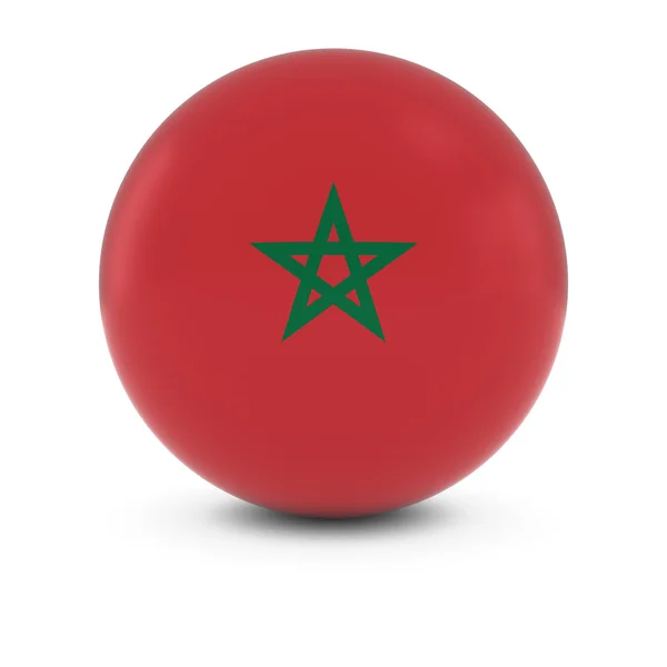 Bola de bandeira marroquina - Bandeira de Marrocos na esfera isolada — Fotografia de Stock