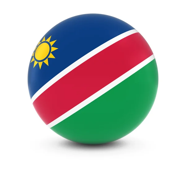 Baile da bandeira da Namíbia - Bandeira da Namíbia na esfera isolada — Fotografia de Stock