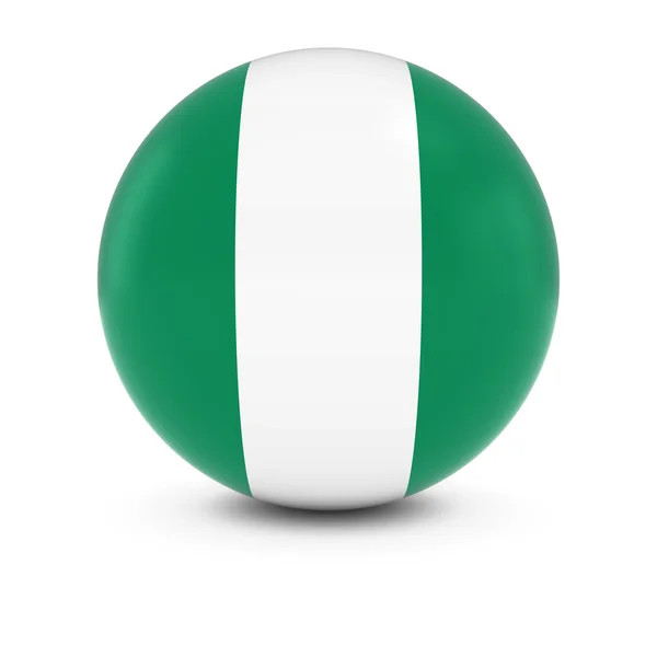 ナイジェリアの国旗ボール - 孤立した球面上のナイジェリアの旗 — ストック写真