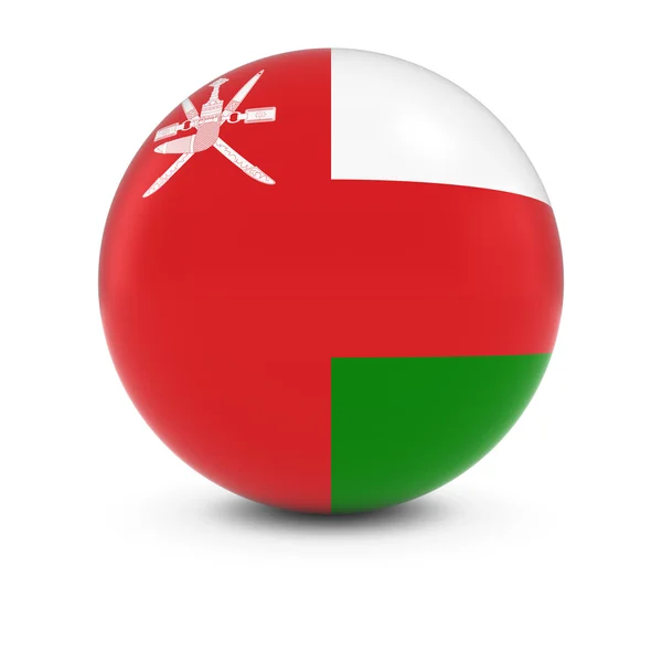 Флаг Омана - флаг Омана на изолированной сфере — стоковое фото