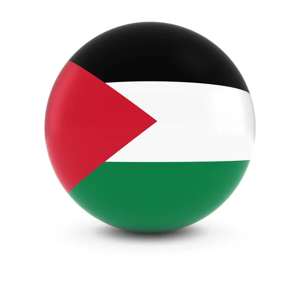 Baile de la bandera palestina - Bandera de Palestina en una esfera aislada — Foto de Stock