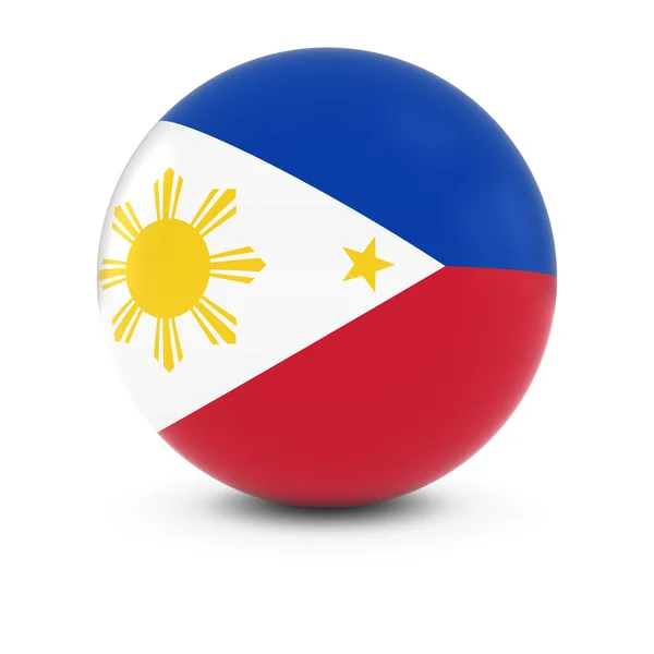 필리핀 플래그 볼-고립 된 구체에 필리핀의 국기 — 스톡 사진