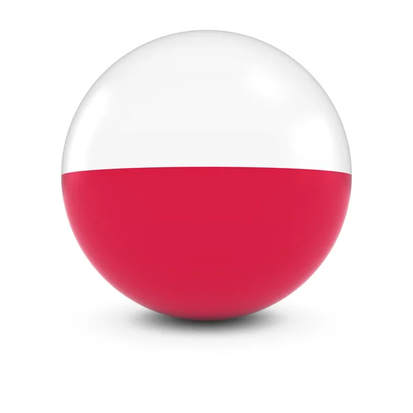 Bola de Bandeira Polaca - Bandeira da Polônia na Esfera Isolada — Fotografia de Stock