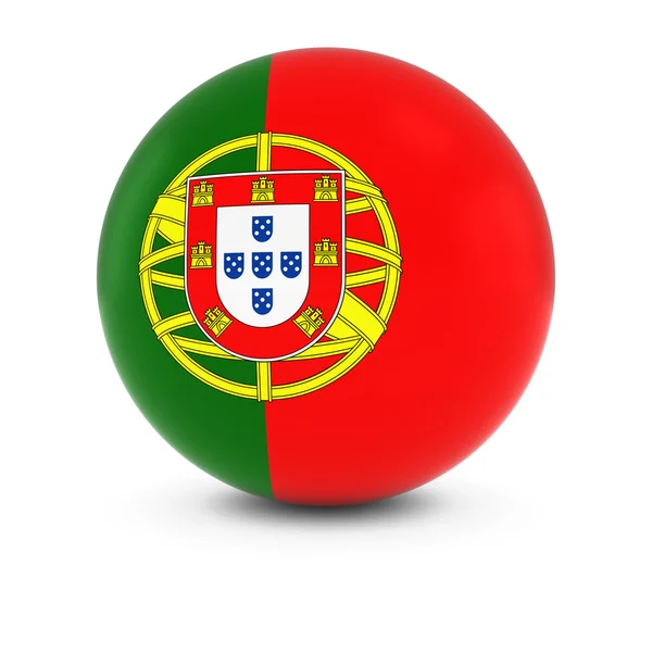 Португальский бал с флагом - флаг Португалии на изолированной сфере — стоковое фото