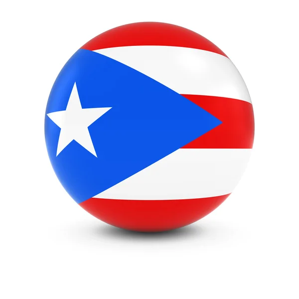 Baile de Bandeira de Porto Rico - Bandeira de Porto Rico na Esfera Isolada — Fotografia de Stock