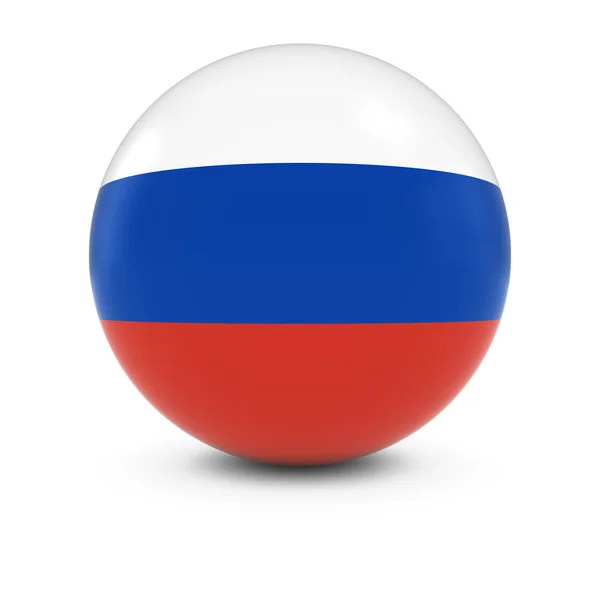 Прапор Росії м'яч - прапор Росії на ізольованих сфері — стокове фото