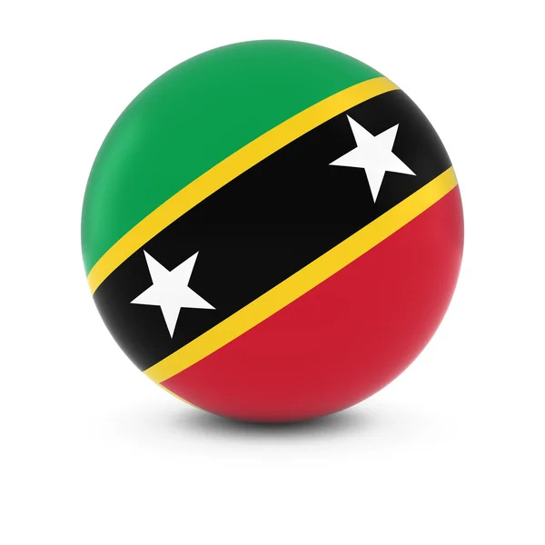 Saint Kitts e Nevis Bandiera Ball - Bandiera di Saint Kitts e Nevis sulla sfera isolata — Foto Stock