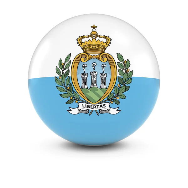 圣马力诺国旗球-圣马力诺孤立球体上的标志 — 图库照片