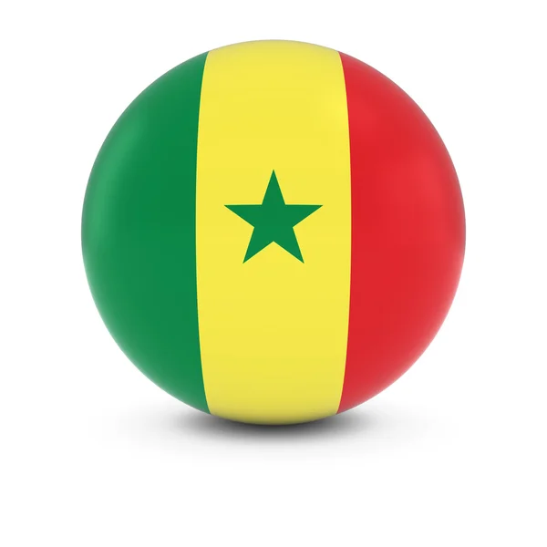 세네갈 플래그 볼-고립 된 구체에 세네갈의 국기 — 스톡 사진