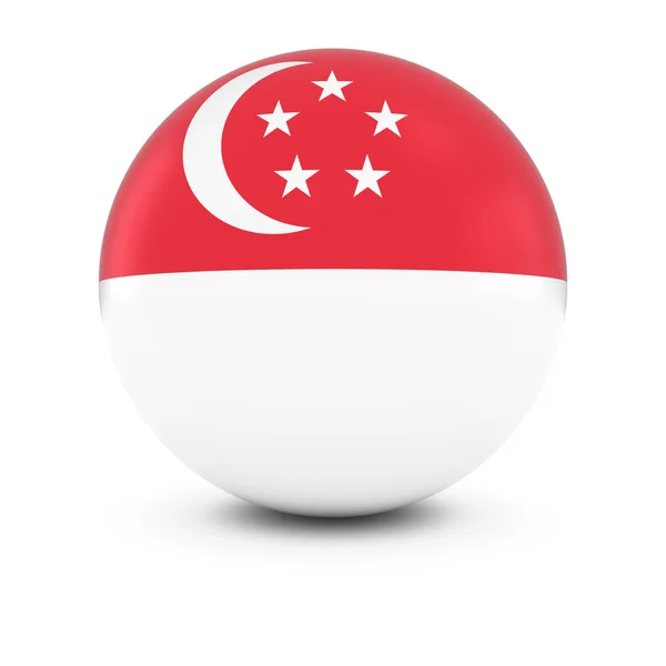 Singaporese vlag bal - vlag van Singapore op geïsoleerde bol — Stockfoto