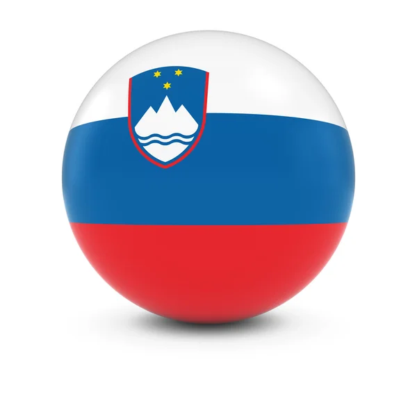 Bal du drapeau slovène - Drapeau de Slovénie sur une sphère isolée — Photo
