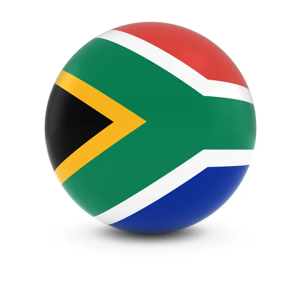 South African Flag Ball - Flag of South Africa on Isolated Sphere — Stock Photo, Image