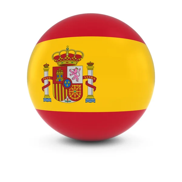 Balle du drapeau espagnol - Drapeau d'Espagne sur une sphère isolée — Photo