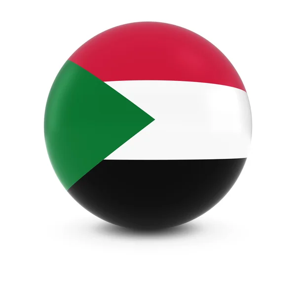 Sudanesischer Fahnenball - Sudanflagge auf isolierter Sphäre — Stockfoto