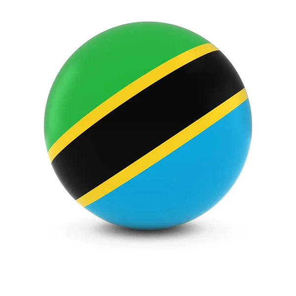 Bola de bandeira da Tanzânia - Bandeira da Tanzânia na esfera isolada — Fotografia de Stock