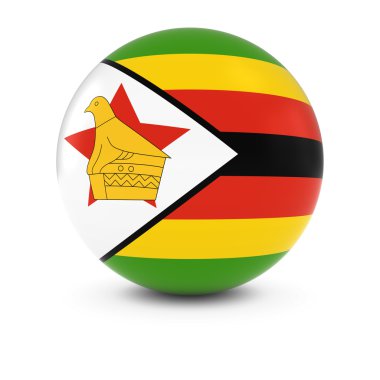Zimbabve bayrağı Ball - izole küre Zimbabve bayrağı